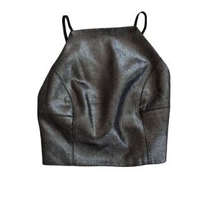 Bardot Metallic high neckline Top - Size Small